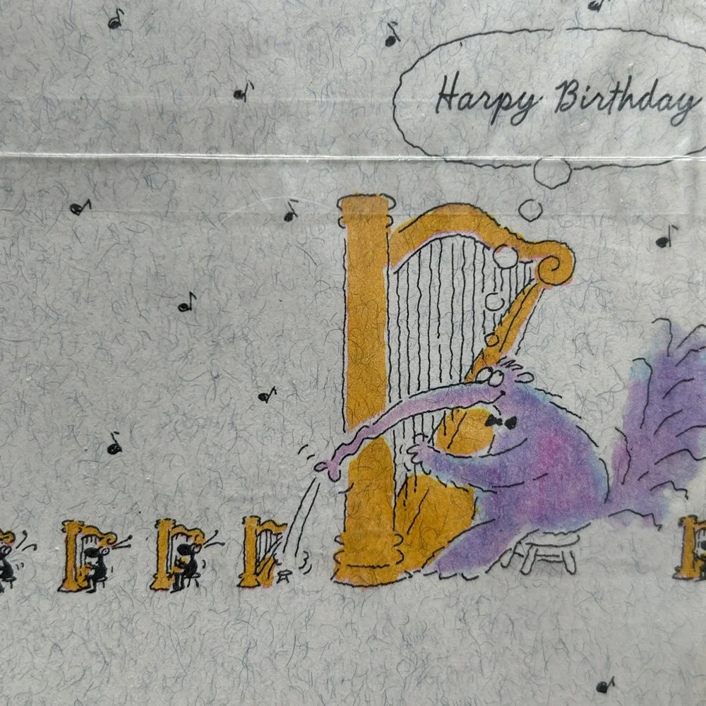 Vintage Birthday Gift Wrap Hallmark Lite Square 2 Sheets 8 1/3 Sq. Feet Total